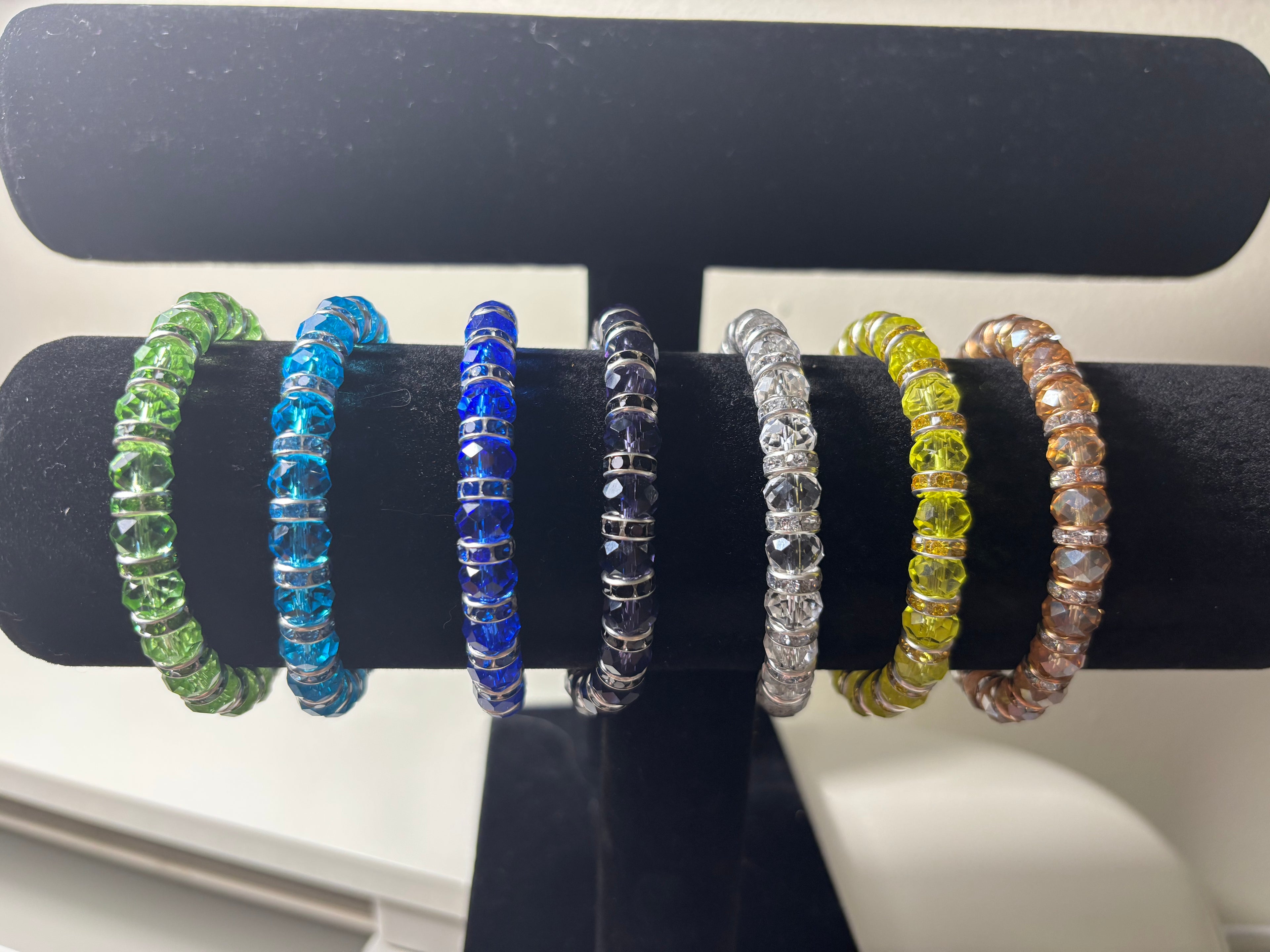 Crystal beaded spacer bracelets