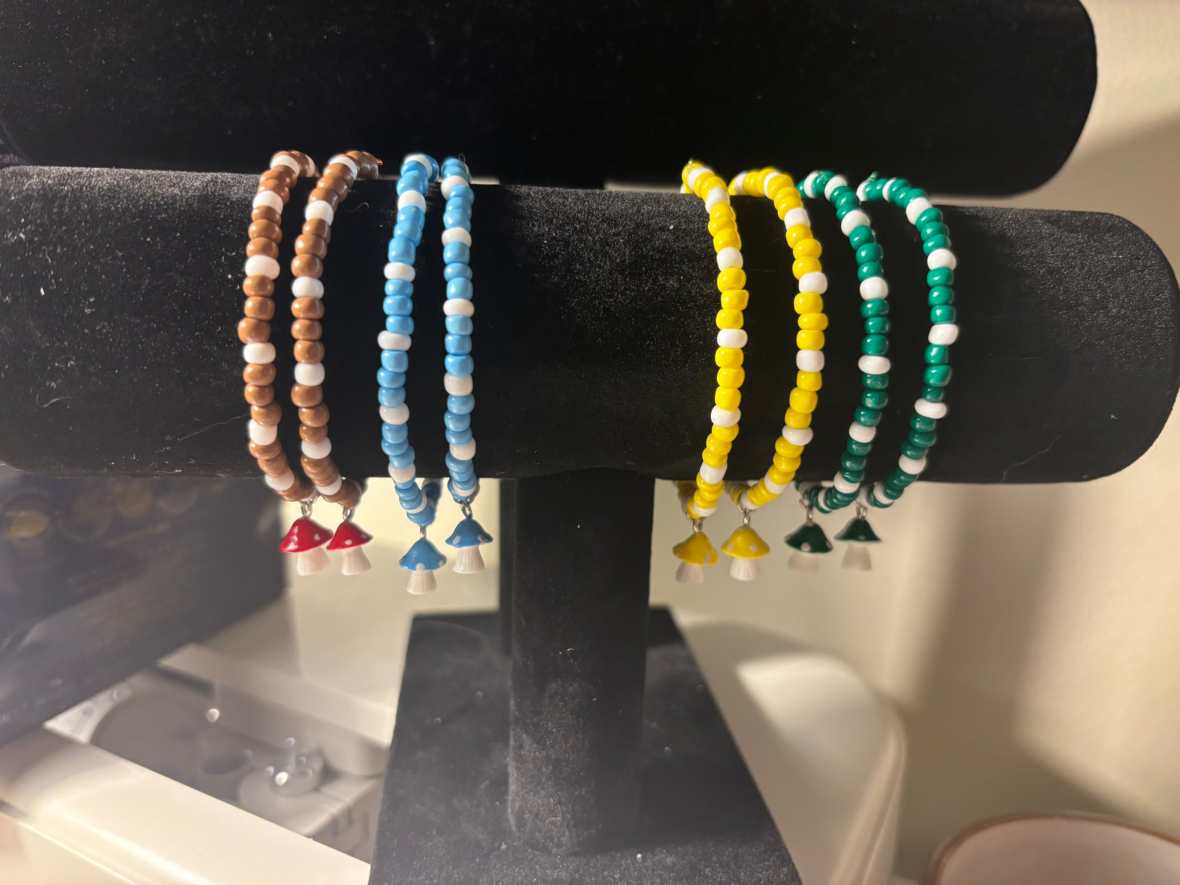 Mushroom charm bracelets