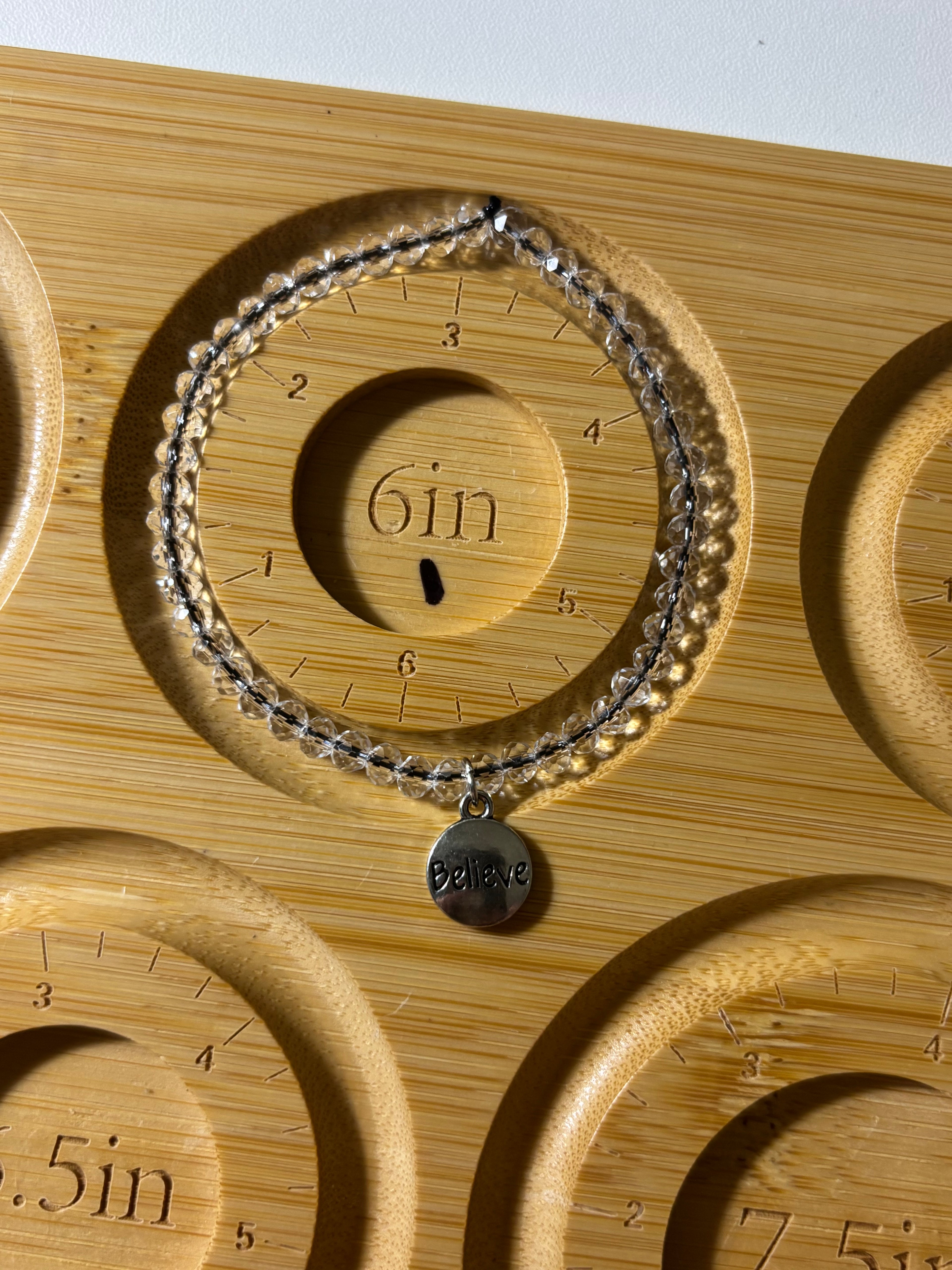 Small charmed crystal beaded bracelets