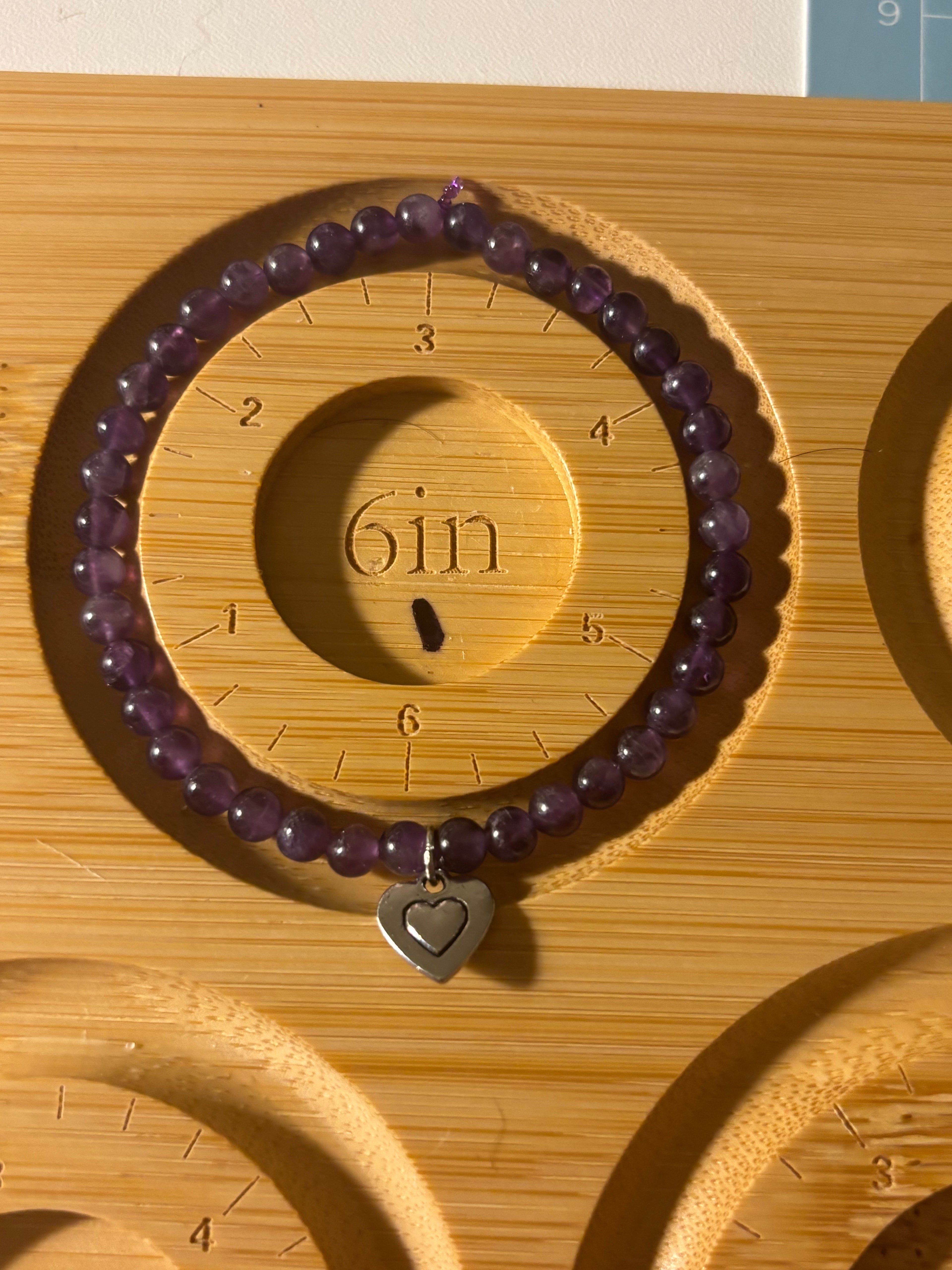 Heart charmed stone beaded bracelets
