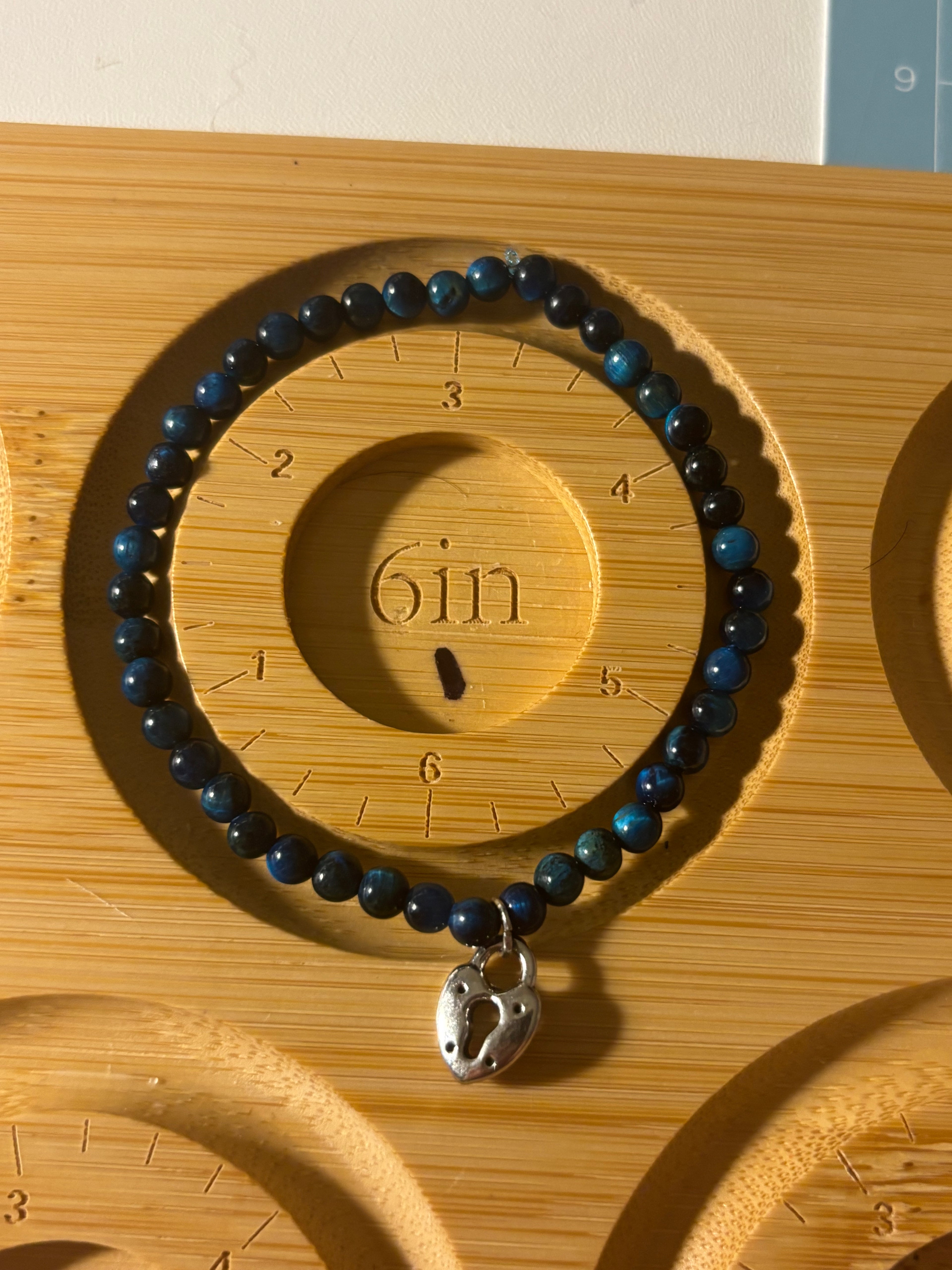 Heart charmed stone beaded bracelets